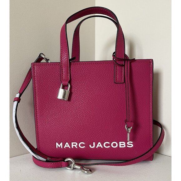 New Marc Jacobs Mini Grind Leather Tote Lipstick Pink - Picture 1 of 6